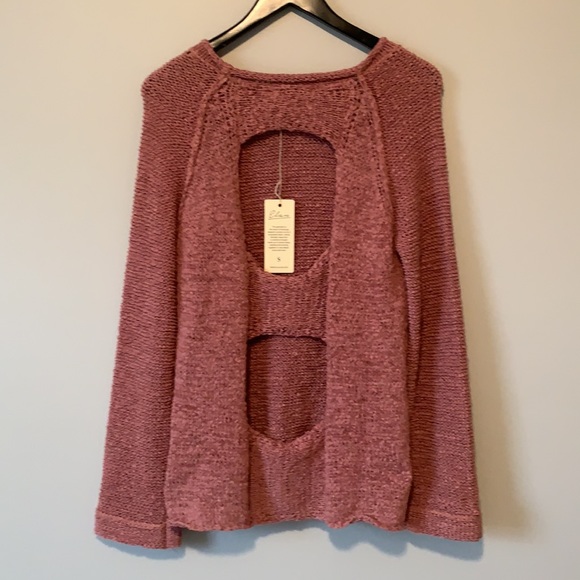 Mauve sweater with back cut outs -NWT - Picture 3 of 5
